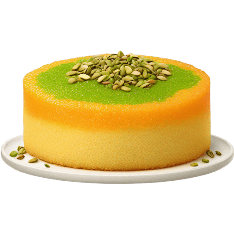 Orange kunafa with pistachio ontop emoji