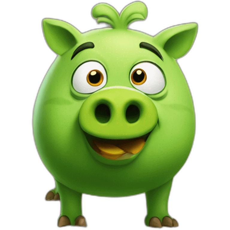 The green pig from Angry Birds rules the birds emoji