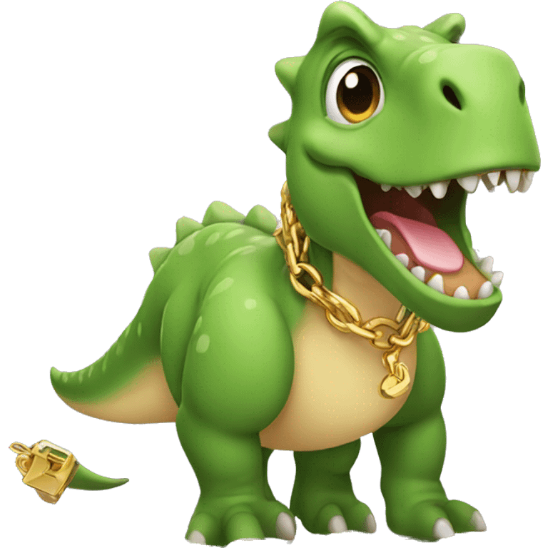 Dinosaur with a gold chain emoji