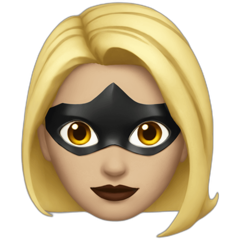 batwoman short blonde hair with mask emoji