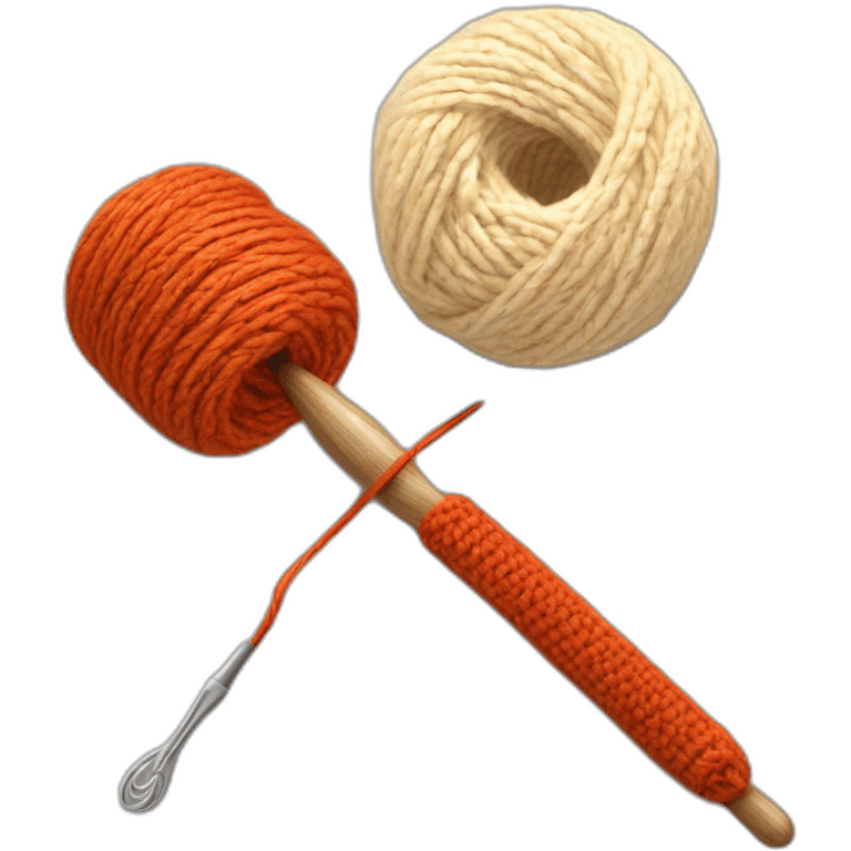 crochet hook and yarn emoji