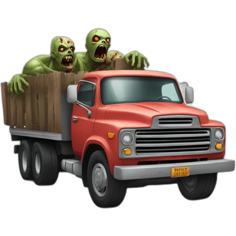 Truck and zombie attack emoji