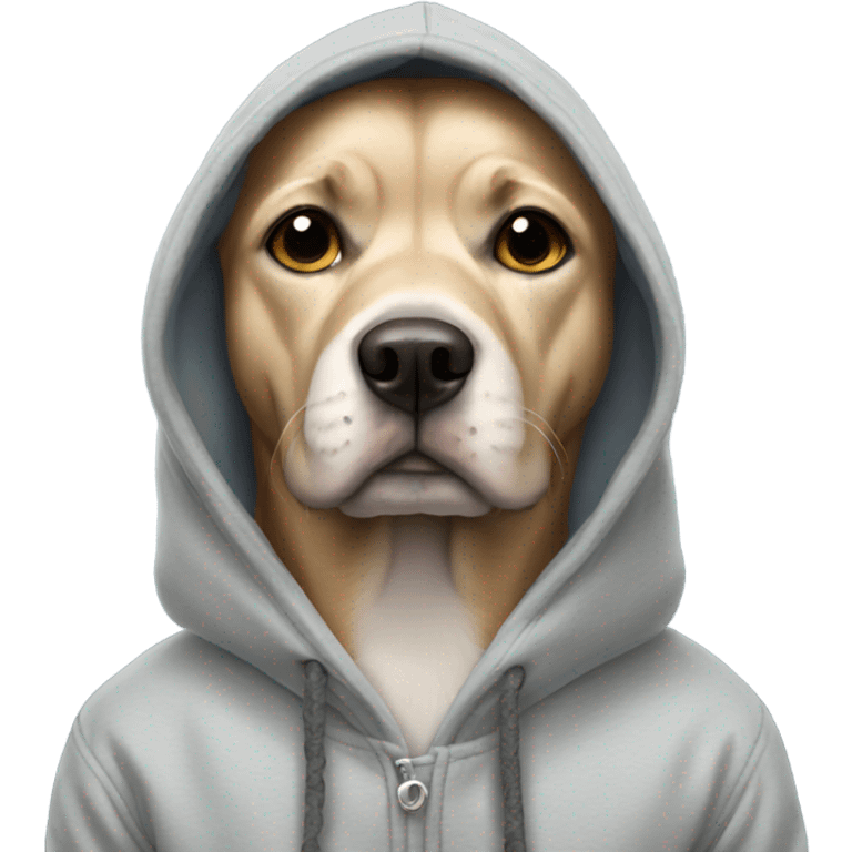 Dog wearing a hoodie emoji