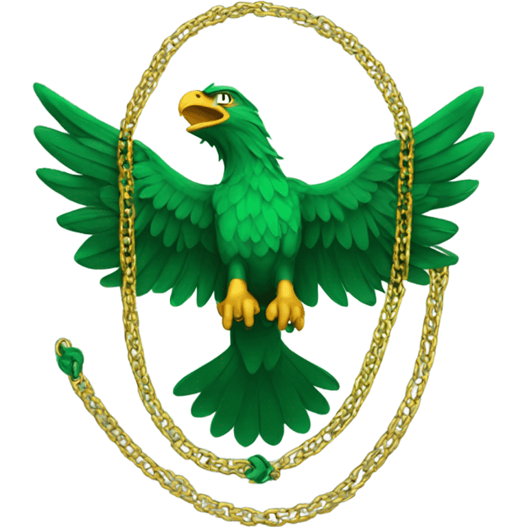 Green eagles with gold chain emoji