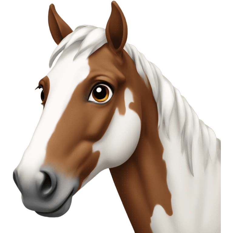 Brown and white horse emoji