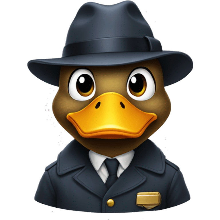 Duck dressed as a detective emoji