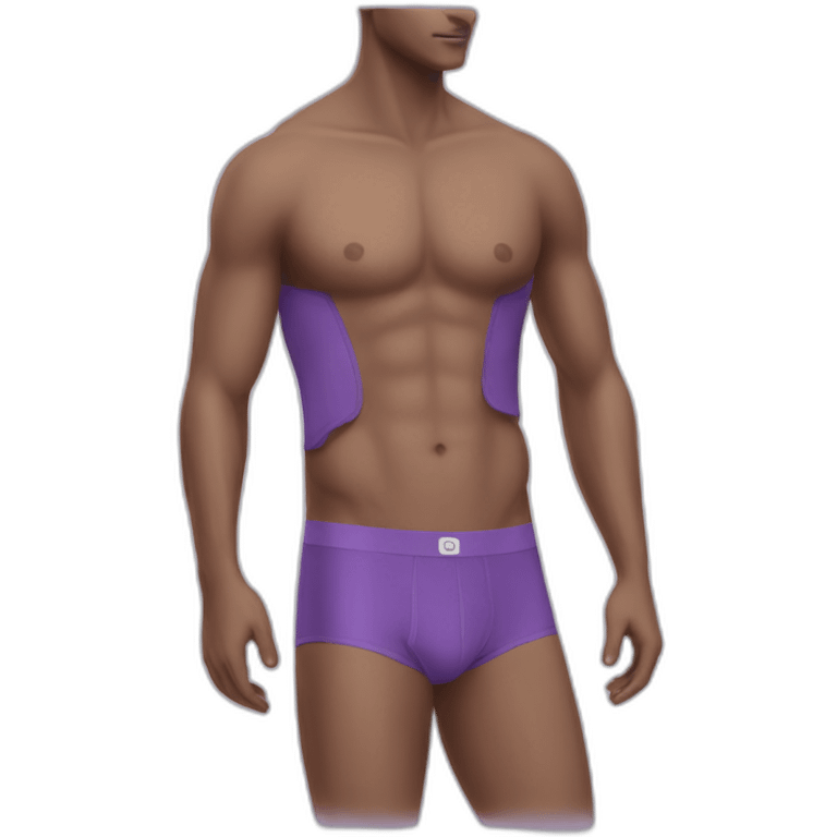 Purple pair of mens y-front underwear emoji