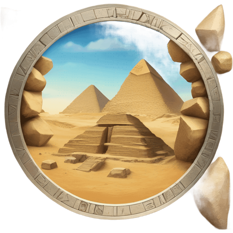 Vinyl record into Egypt pyramid emoji