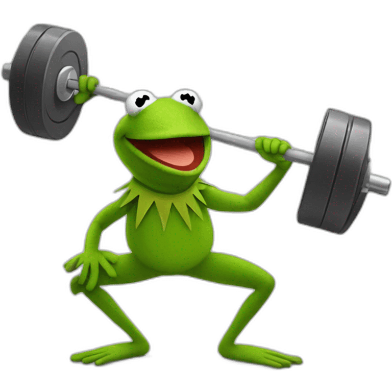 kermit the frog working out emoji