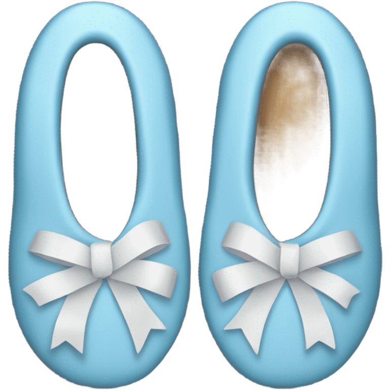 Light blue slippers with white ribbons  emoji