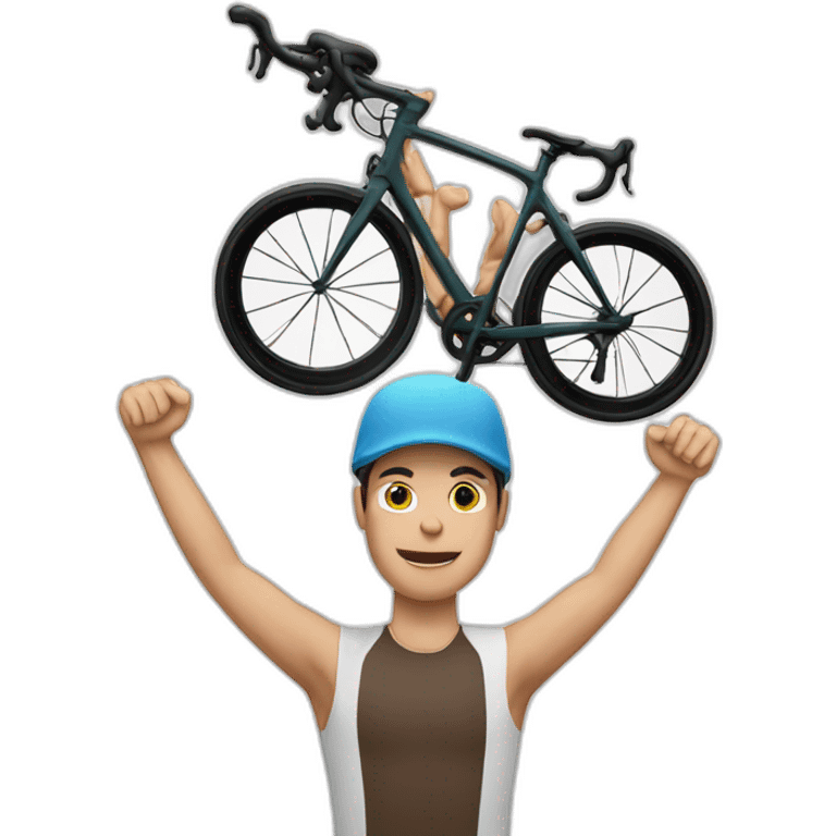 holding road bike over head emoji