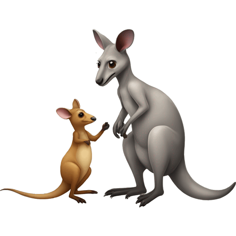 Kangaroo with possum emoji