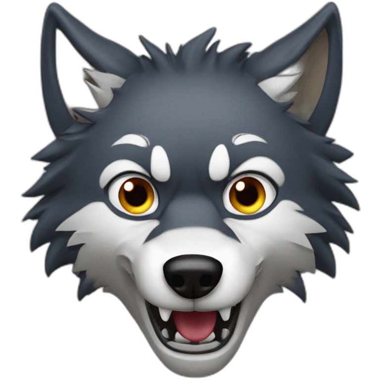 Scary wolf emoji