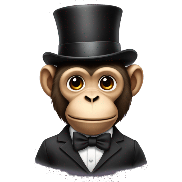 Monkey wearing a suit with a top hat emoji