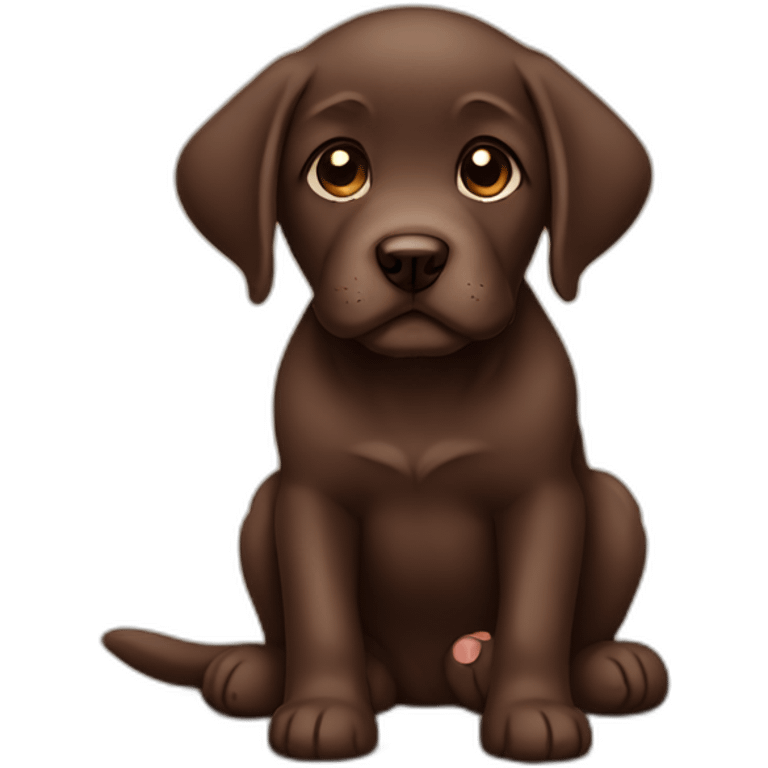 cute sad puppiebchocolate labrador emoji