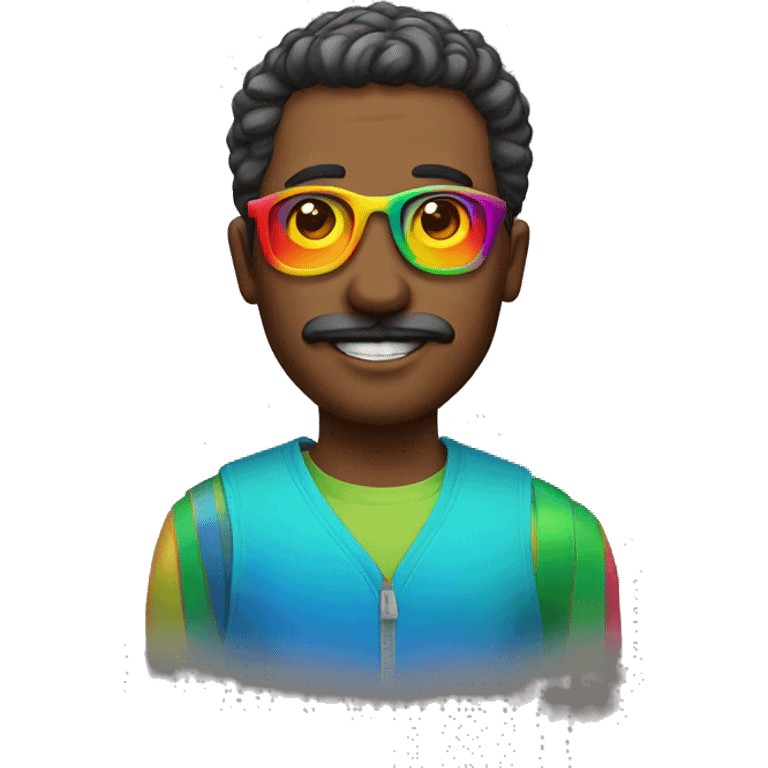 man with rainbow glsses emoji