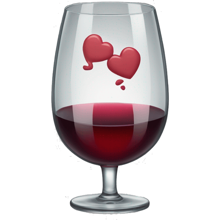 Glass of wine with a kiss mark emoji