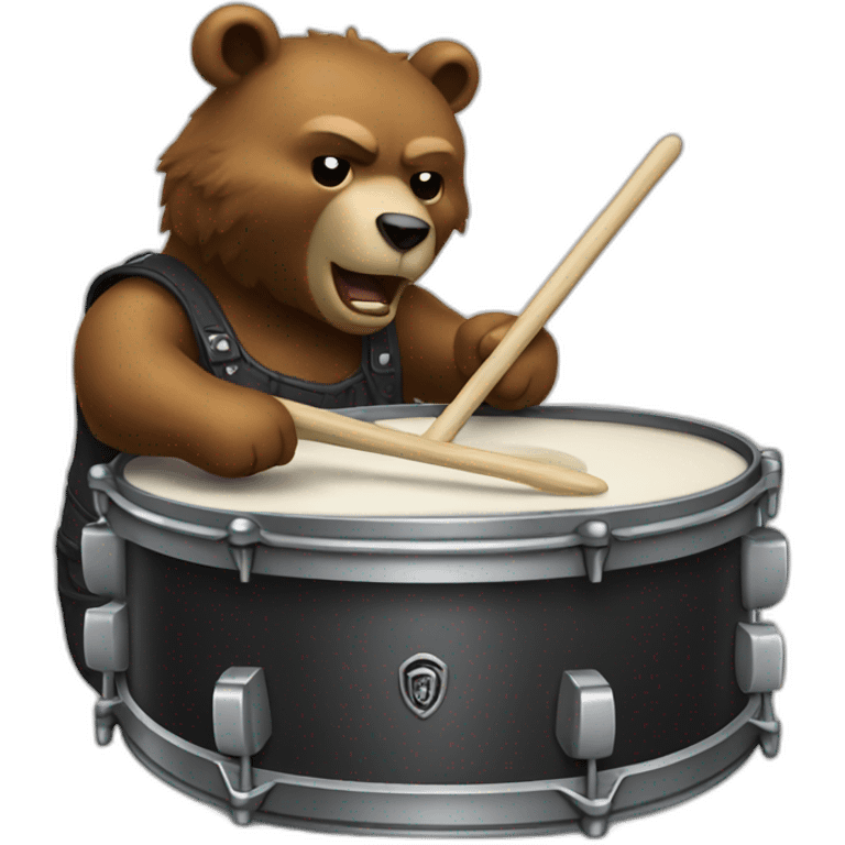 bear doing heavy metal drum emoji