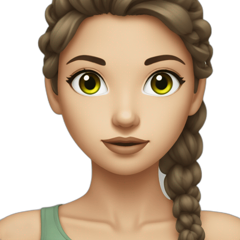 Demn sexy girl with brown hair and green-grey eyes emoji