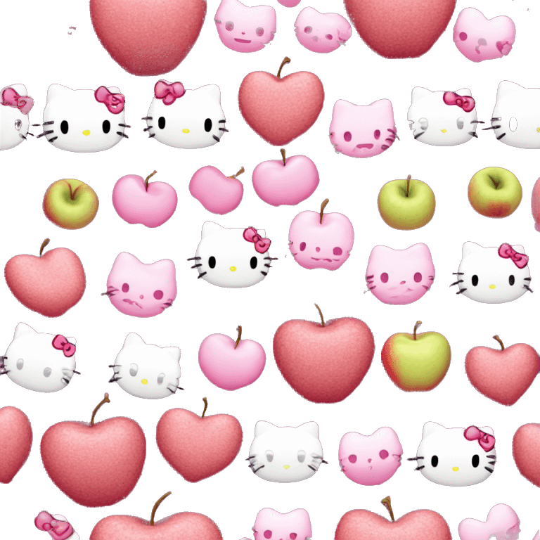 Hello Kitty apple heart eye emoji emoji