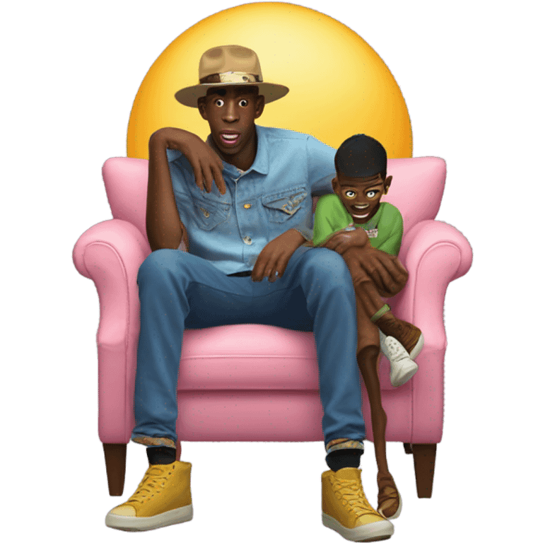 Tyler the Creator sitting on Lil Nas Xs lap emoji