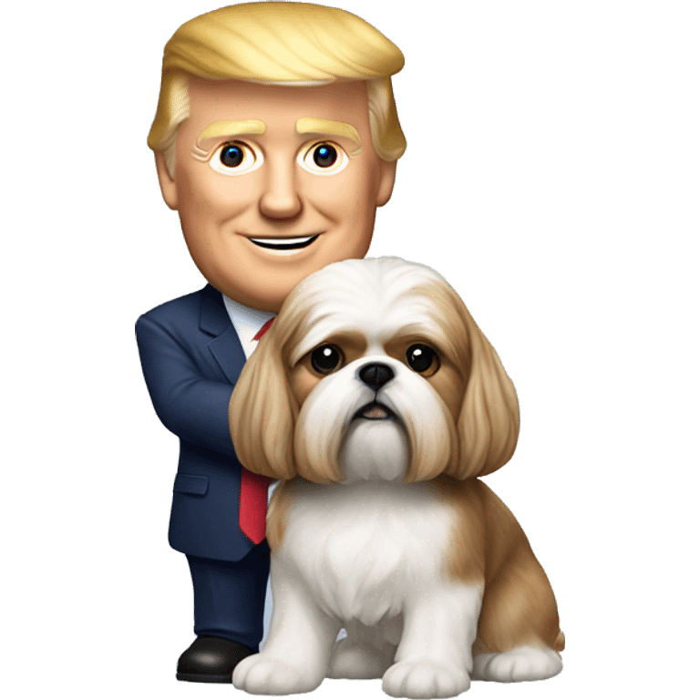 Donald trump holding a shih tzu dog  emoji