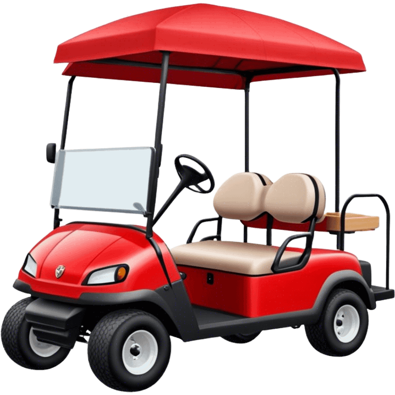 4 person red golf cart  emoji