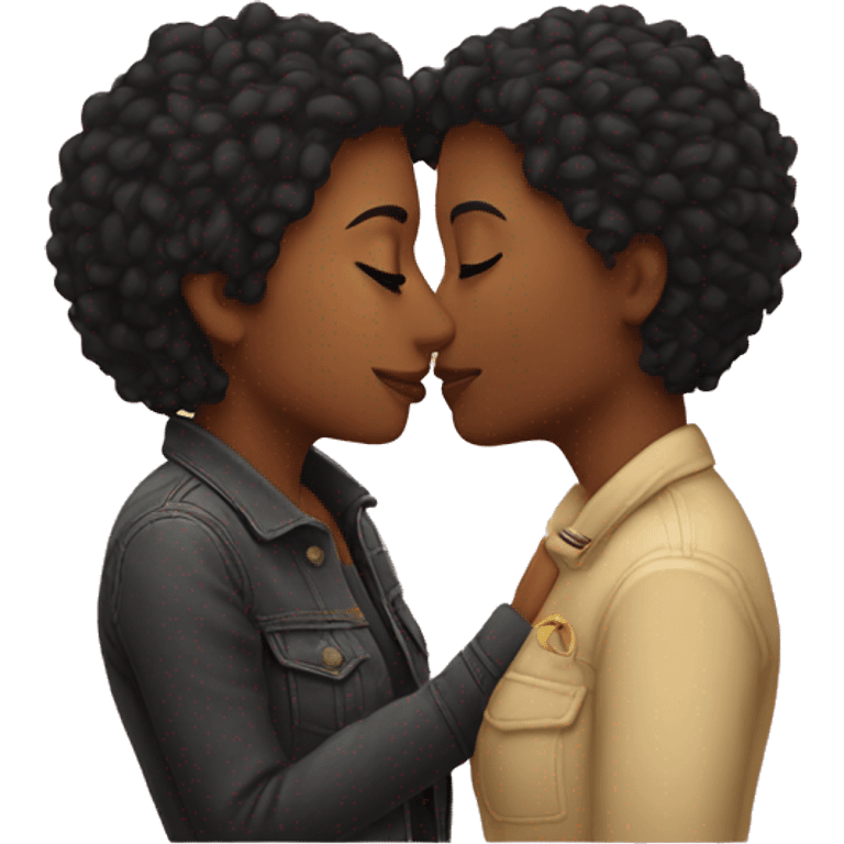 Lesbian kissing emoji