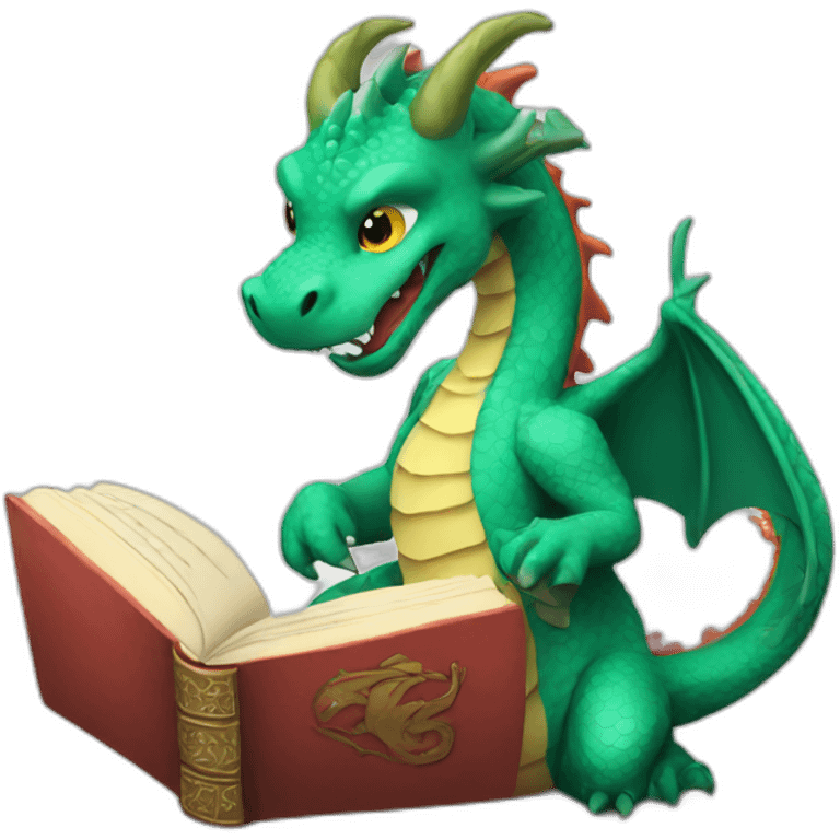 Dragon with a book emoji