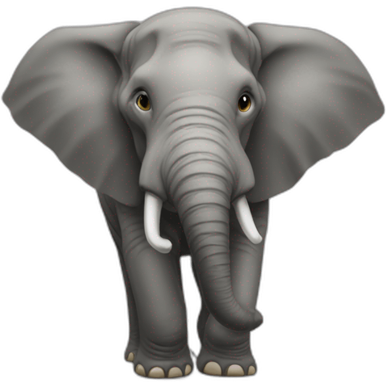 Chat sur éléphant emoji