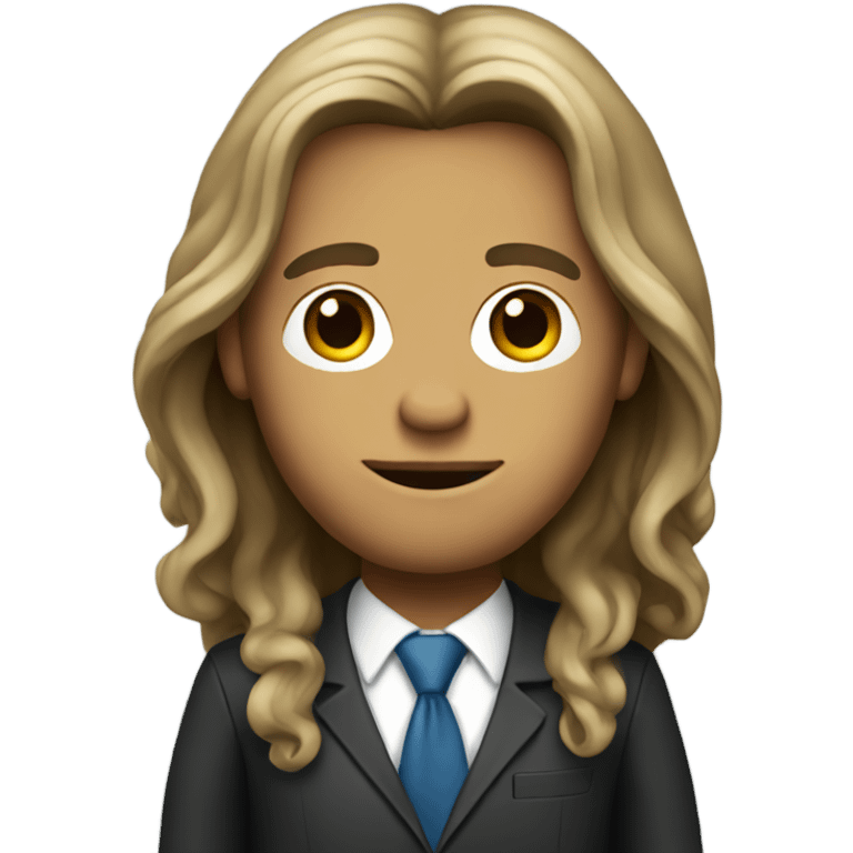 Long haired hippie in a business suit emoji