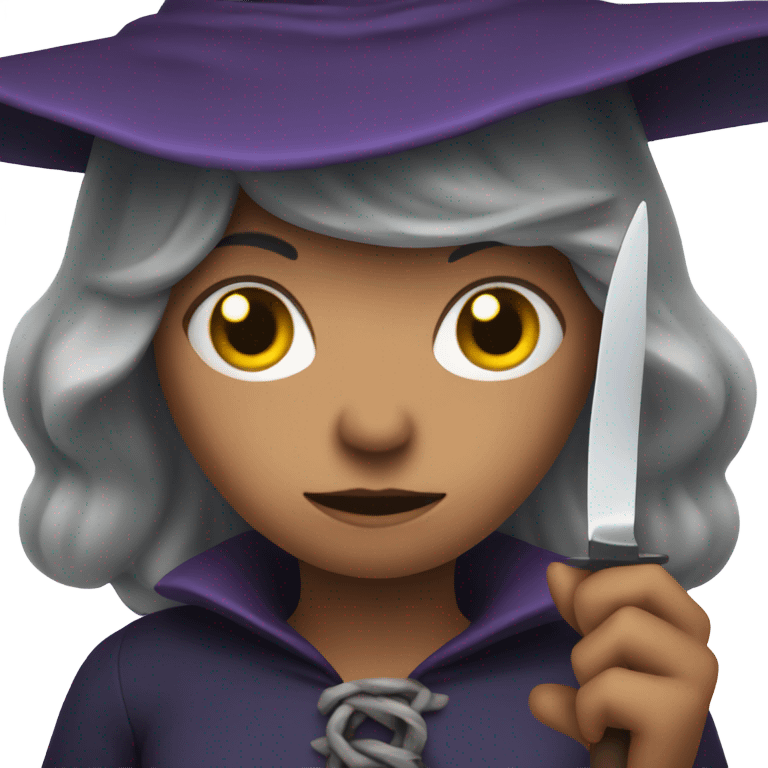 Witch holding a knife emoji