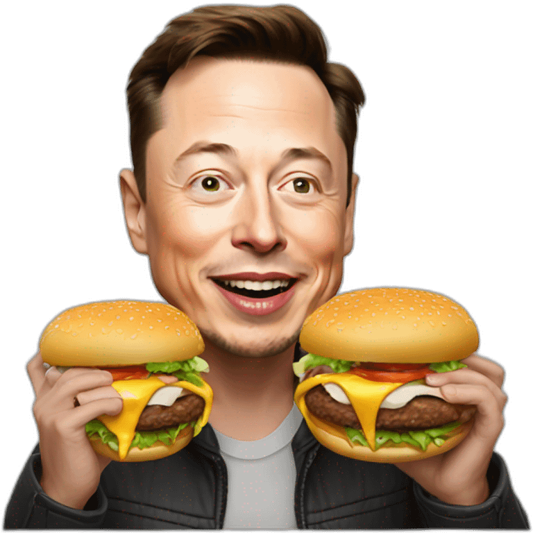 elon musk eat the burger emoji