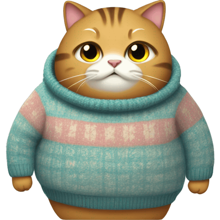 fat cat in a sweater emoji