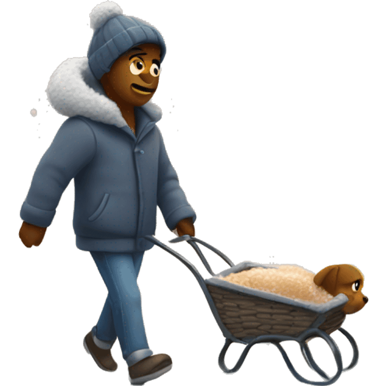 Cozy snowing walking emoji