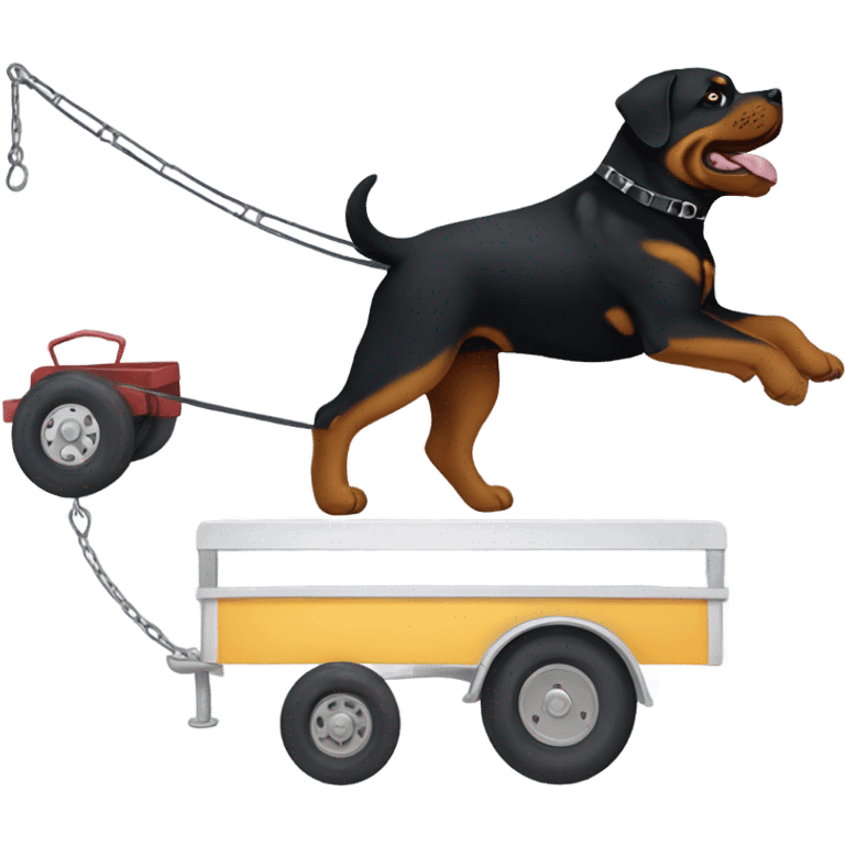 Rottweiler pulling a trailer  emoji