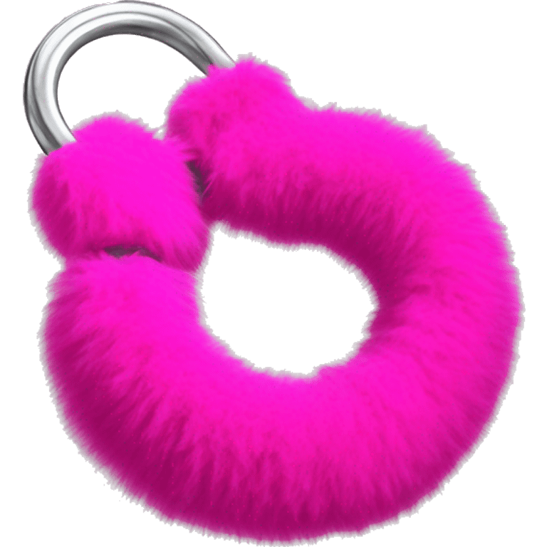 hot pink fluffy handcuffs  emoji