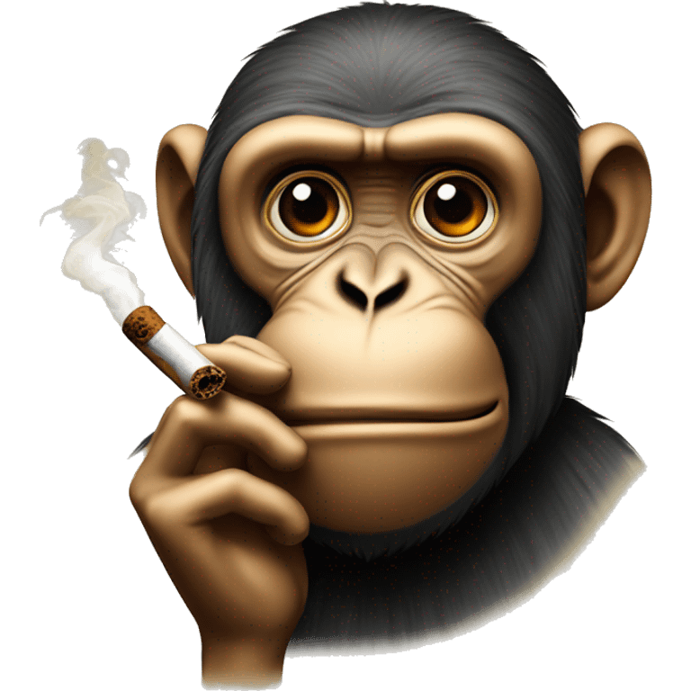 Monkey smoking a cigar emoji