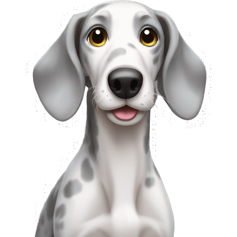 Cute Grayhound white emoji