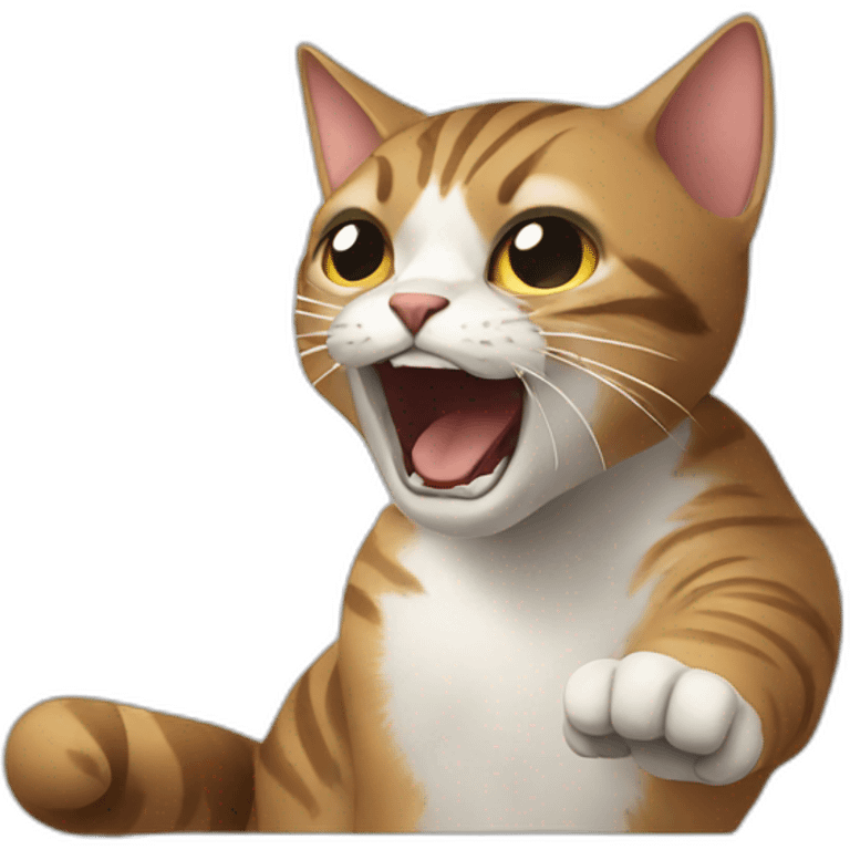 cat fighting emoji