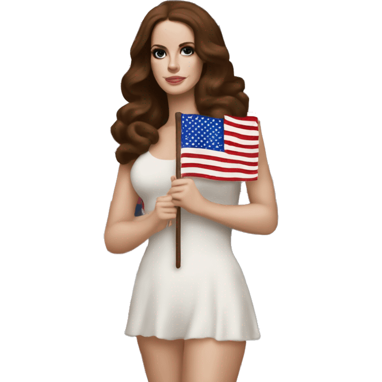 lana del rey holding an american flag  emoji