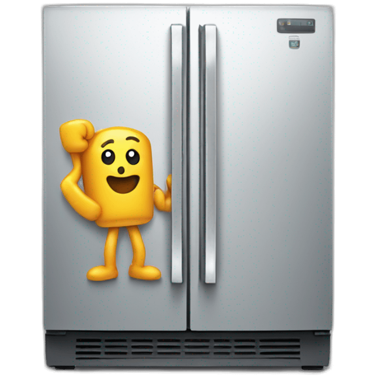 fridge with two strong arms emoji