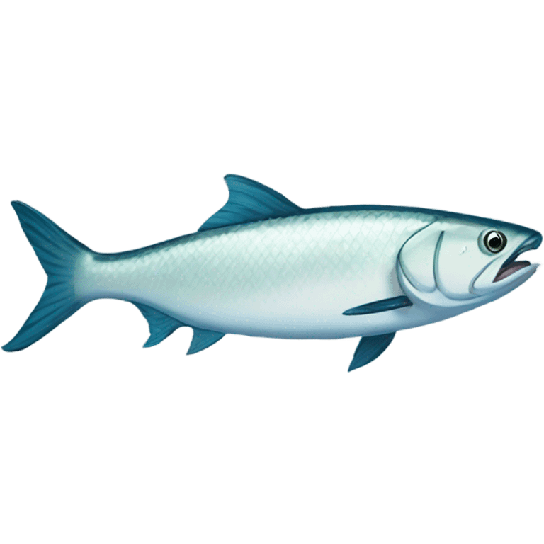 Tarpon fish chasing mullet fish emoji