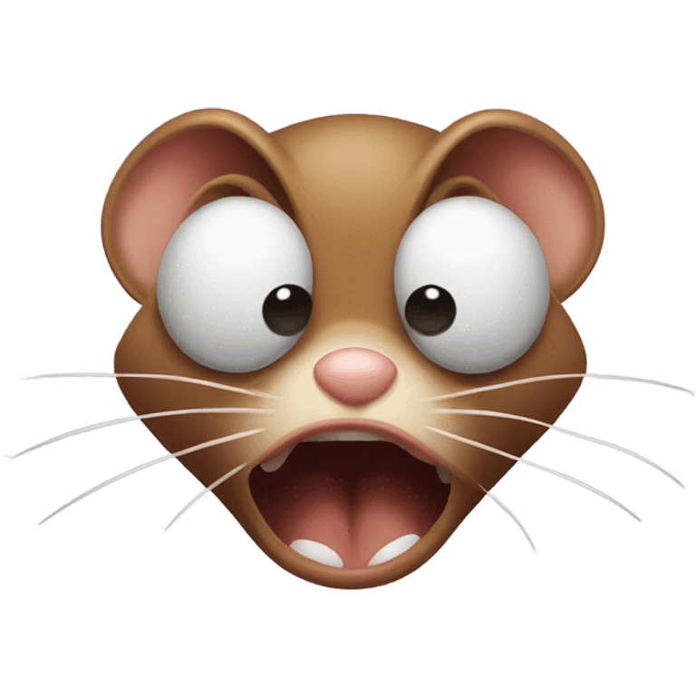 brown mouse with shocked face emoji