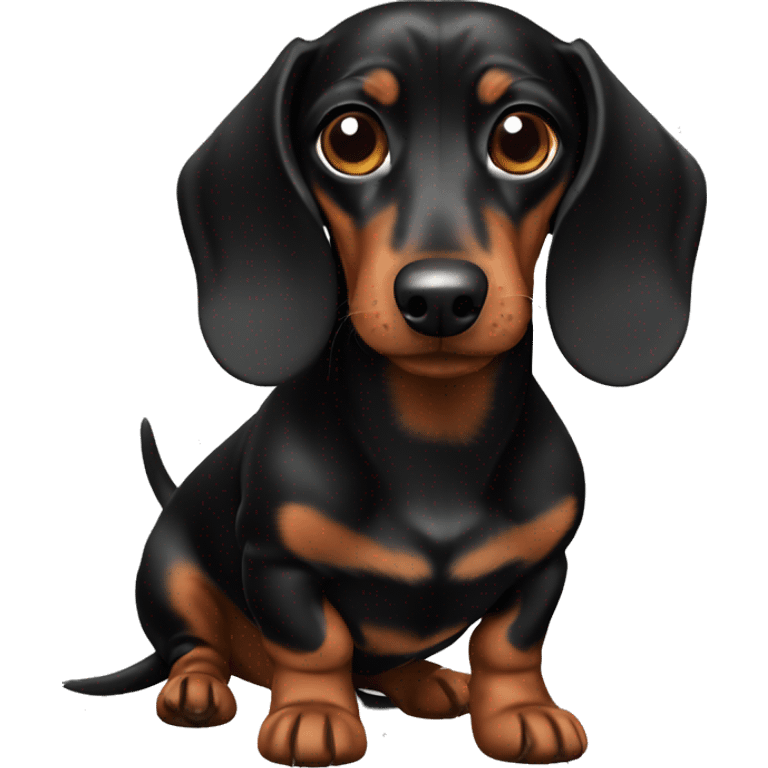 Dachshund black Brown  emoji