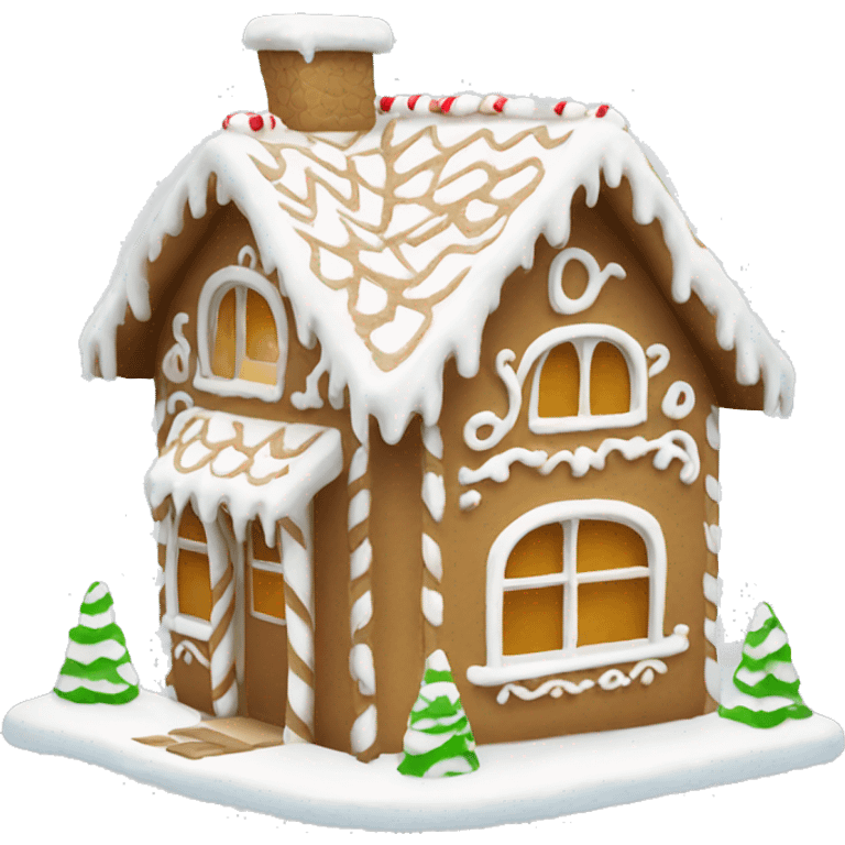 Cosy white gingerbread house  emoji