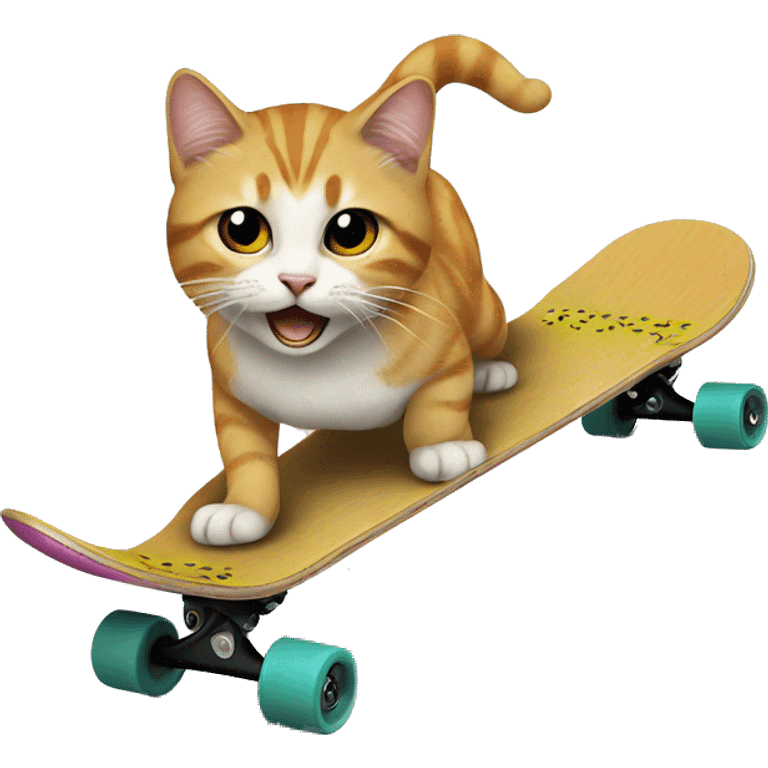 Cat emoji on a skateboard  emoji