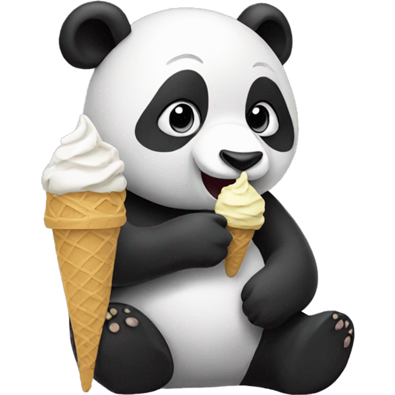 Panda eating ice cream emoji