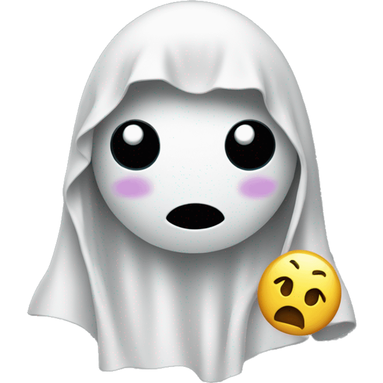 ghost wearing a crop top and holding an emoji emoji