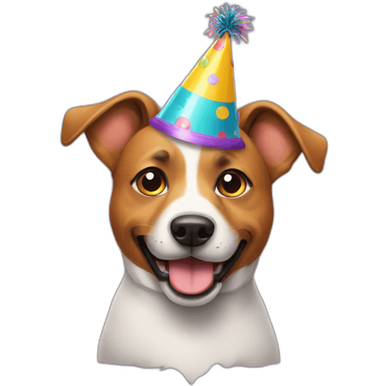 dog wearing a party hat emoji